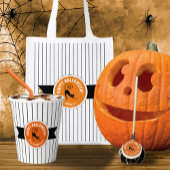 Invitation Happy Halloween Chat noir & Stripes ID686