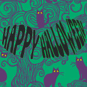 Poster Bonne Halloween des Scarry Cats