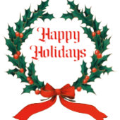 Cravate Joyeuses vacances Vintage Holly Noël Wreath