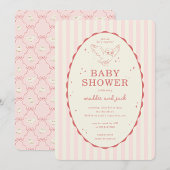 Invitation Harry Potter Hedwig Pink Stripe Baby Shower