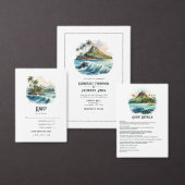 Numéro De Table Watercolor Hawaii Destination Wedding (Personnalisez la collection de ce créateur indépendant.)