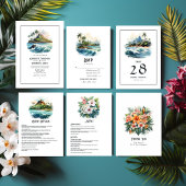 Waterverf Hawaï Bestemming Bruiloft Menu