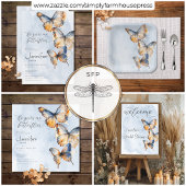 Assiettes En Carton Il Me Donne Des Papillons Bleu Fête des mariées Mo