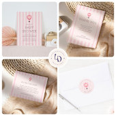 Invitation Heart Hot Air Balloon Pastel Baby shower rose