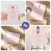 Hart Hete Luchtballon Pastel Roze Baby shower Kaart