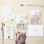 Invitation Photo Heart Script QR Code Wedding (Personnalisez la collection de ce créateur indépendant.)