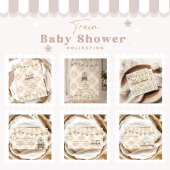 Serviette En Papier Baby shower de train d'aquarelle neutre Coeur