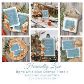 Numéro De Table Boho Chic Vert Botaniques Smokey Blue Wash