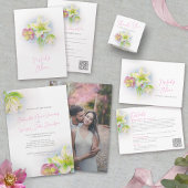 Invitation Tout En Un Canne d'aquarelle à ressort mariage RSVP