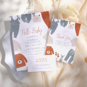 Invitation Bonjour bébé | Baby shower de garçon de vêtements 
