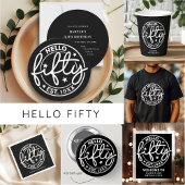 Serviette En Papier Vert Bonjour Cinquante-Anniversaire