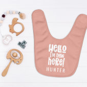 Faire-part Bonjour, simple moderne miniature photo terracotta