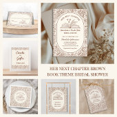 Book Theme Floral Brown Bridal Shower