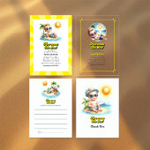 Retro Beach Theme Here Comes The Son Baby shower Acryl Uitnodigingen