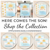 Budget hier komt de Son Baby shower uitnodiging