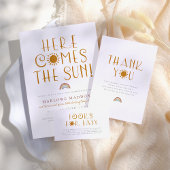 Hier komt het Sun Boho Boy Baby shower Welkom Poster