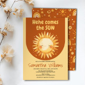 Invitation Voici le Soleil | Baby shower arc-en-ciel Boho