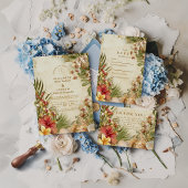 Invitation Hibiscus Palm Destination Wedding