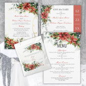 Mariage Poinsettia Enregistrer la carte Date