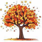 Tablier Long Arbres d'automne dorés Joyeux Thanksgiving