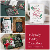 Carte De Fin D'année Trois Volets Holly Jolly | Cute Rustique Multi Photo