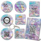 Code QR Venmo paillettes  Autocollant rond