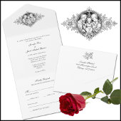 Invitation Réception de mariage classique élégant noir et bla