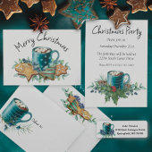 Invitation Chocolat chaud avec verdure Holly et hiver