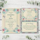 Bandeau De Faire-part Humming bird and hibiscus pattern - belly band (Personnalisez la collection de ce créateur indépendant.)