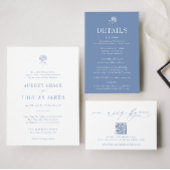 HYDRANGEA Blue Minimalist Uitnodigingen Wikkel