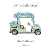 Blue Hydrangea Golf Cart Floral Wedding Invitation