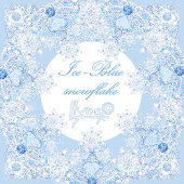 Sticker Rectangulaire Flacon de neige bleu glace