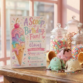 Invitation Glace d'anniversaire douce