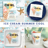 Serviette En Papier Cool d'été | Tropical Beach Ice Cream Anniversaire