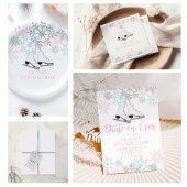 Gobelets En Papier Patinage sur glace Flèches de neige rose bleue Ann