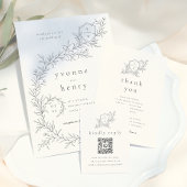 D'accompagnement Carte de réponse de mariage avec code QR et initia
