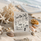 Invitation Hand-drawn whimsical line art wedding style