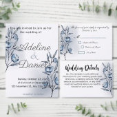 Étiquette Indigo Romance Wedding Return Address Labels (Personnalisez la collection de ce créateur indépendant.)