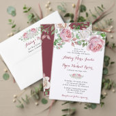 Bourgondië roze chique Roos bloemenbruiloft progra Programma (Personaliseer deze collectie van deze onafhankelijke maker. Test)