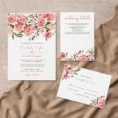 Serviette En Papier Pêche et fleurs de corail Mariage floral (Personnalisez la collection de ce créateur indépendant. )
