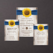 Invitation Mariage Dentelle Rustique Grange Bois Tournesol Ru (Personnalisez la collection de ce créateur indépendant.)