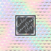 Carte De Visite Monogramme Motif holographique Iridescente Faux