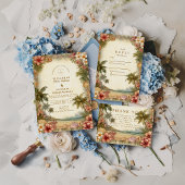 Save The Date Island Botanical Floral Wedding