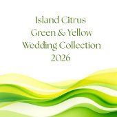 Island Citrus Green and Yellow Wedding Kaart