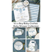 Serviette En Papier C’est un garçon Boho bleu Vêtements Baby shower de