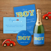 Invitation c'est un garçon, une voiture baby shower invitatio