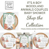 Invitation Bois Animaux C'est un garçon Baby shower Couples