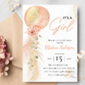 Carte D'accompagnement Balloon Eucalyptus Boho en or rose calcaire