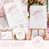 Invitation Fête de Naissance Fille Arc Rose