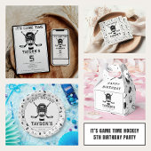 Sticker Rond It’s Game Time Hockey 5th Birthday Party 